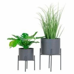 Pots De Fleurs Pavia 2 Pots De Fleurs En Gris -Jardin Outils Magasin 048e7b26d64a43bd