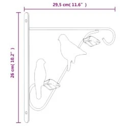 VIDAXL Supports De Panier Suspendu Avec Jardinières 4 Pcs Noir Acier -Jardin Outils Magasin 1fa197dda0dca4da