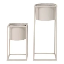 Marla Flowerpots 2 Pots De Fleurs En Gris Beige -Jardin Outils Magasin 206c844a52d6cdaf