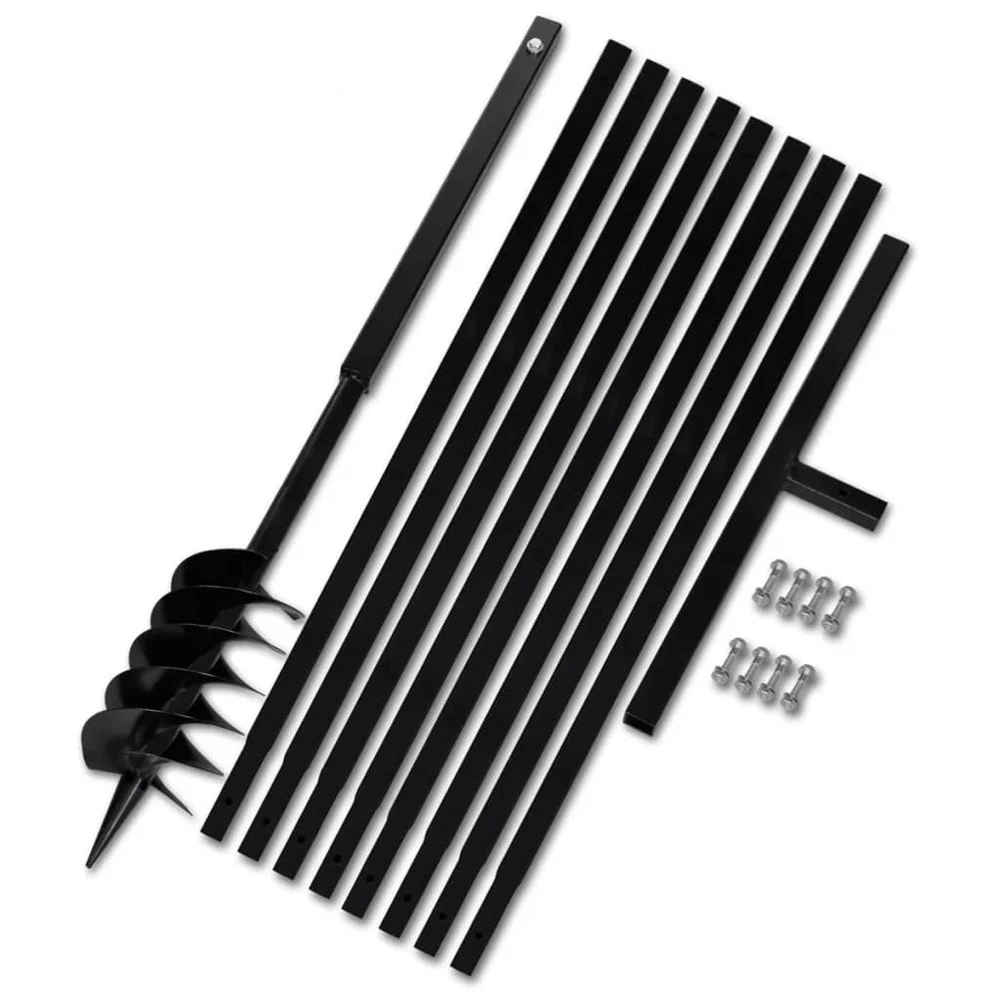 VIDAXL Tarière De Sol Avec Manche 120 Mm Et Tube D'extension 9 M Acier 1 VIDAXL Tarière De Sol Avec Manche 120 Mm Et Tube D'extension 9 M Acier