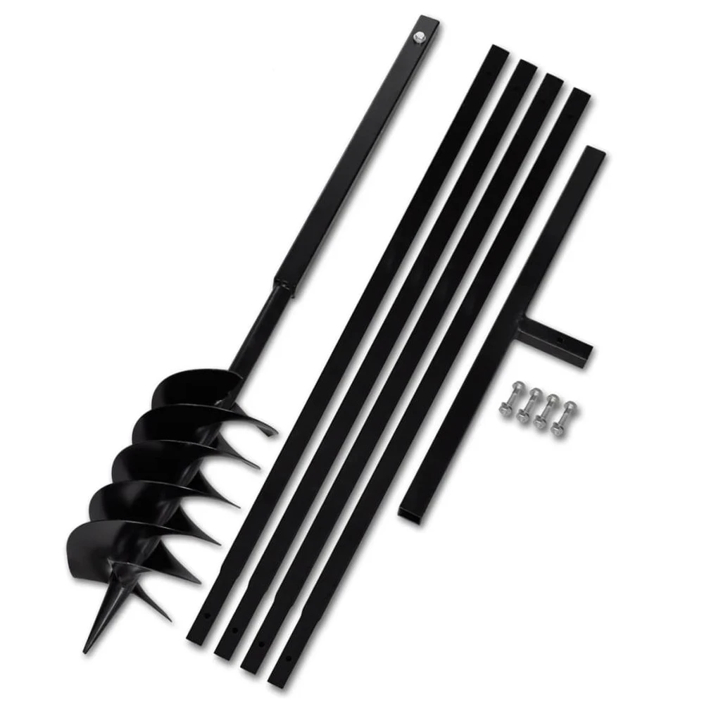 VIDAXL Tarière De Sol Avec Manche 150 Mm Et Tube D'extension 5 M Acier 1 VIDAXL Tarière De Sol Avec Manche 150 Mm Et Tube D'extension 5 M Acier