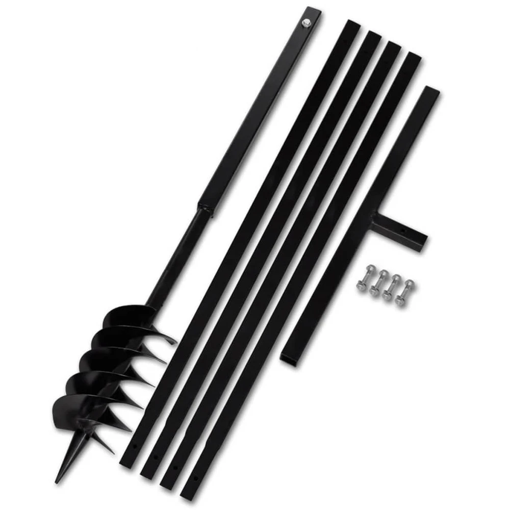 VIDAXL Tarière De Sol Avec Manche 120 Mm Et Tube D'extension 5 M Acier 1 VIDAXL Tarière De Sol Avec Manche 120 Mm Et Tube D'extension 5 M Acier