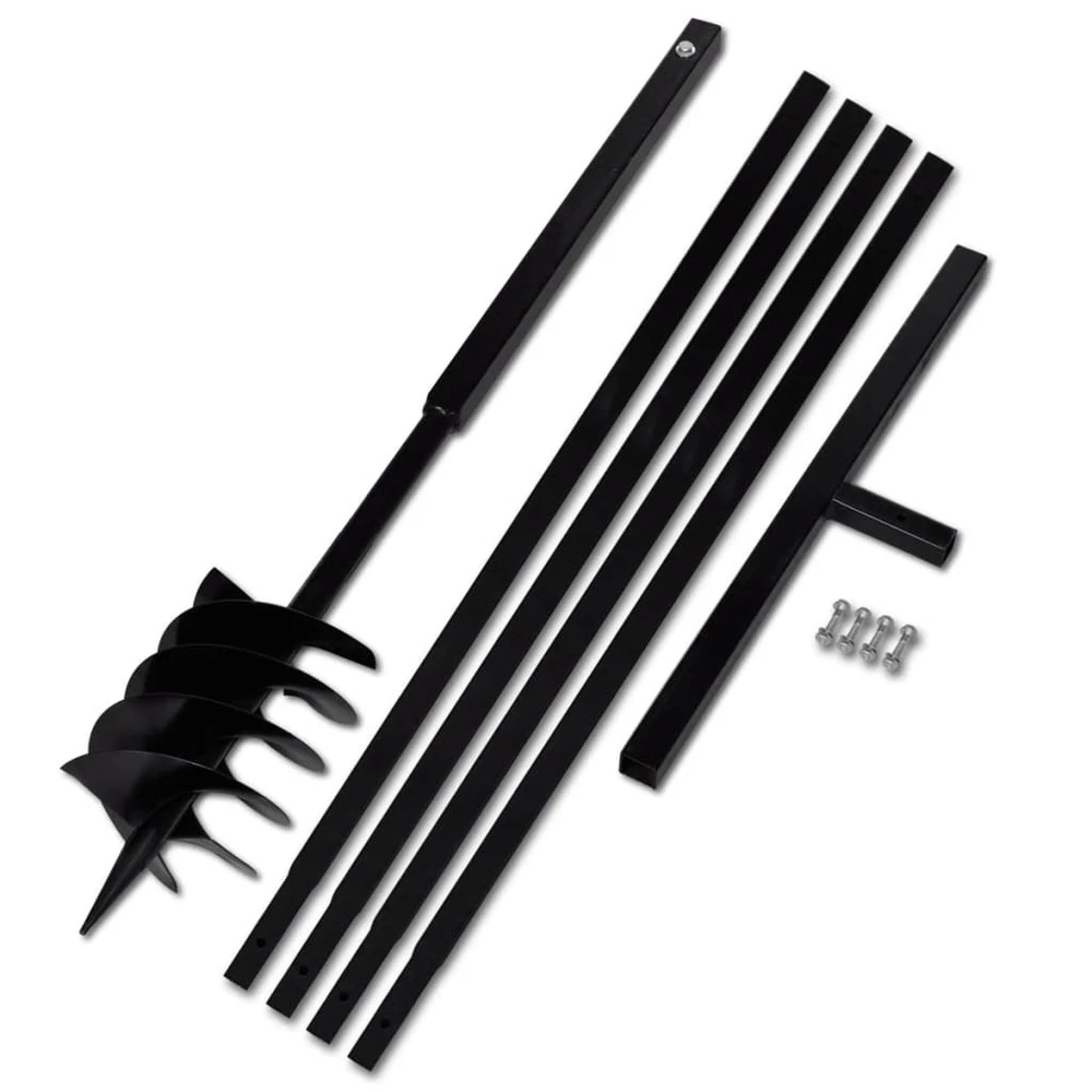 VIDAXL Tarière De Sol Avec Manche 180 Mm Et Tube D'extension 5 M Acier 1 VIDAXL Tarière De Sol Avec Manche 180 Mm Et Tube D'extension 5 M Acier