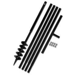 VIDAXL Tarière De Sol Avec Manche 100 Mm Et Tube D'extension 5 M Acier