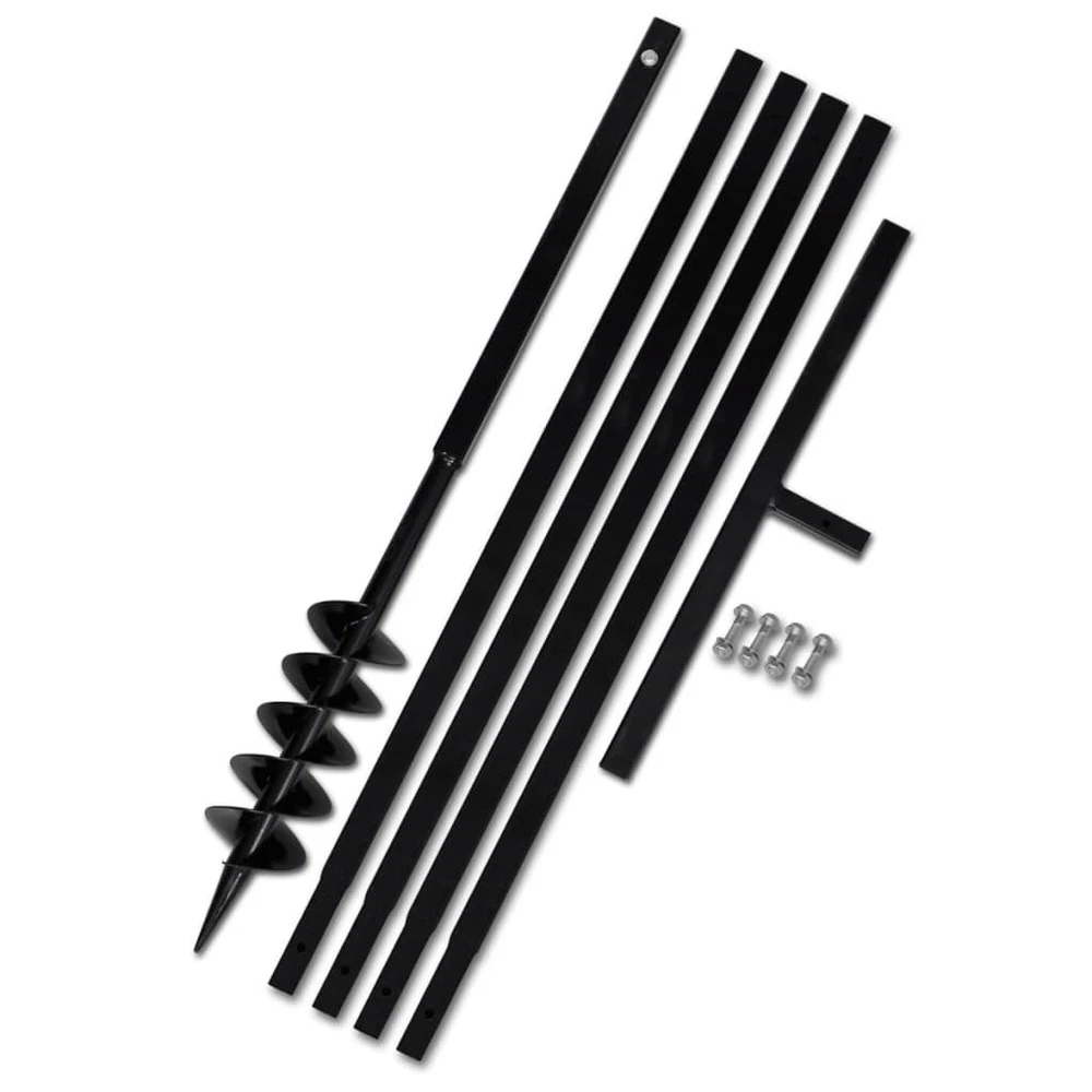 VIDAXL Tarière De Sol Avec Manche 100 Mm Et Tube D'extension 5 M Acier 1 VIDAXL Tarière De Sol Avec Manche 100 Mm Et Tube D'extension 5 M Acier