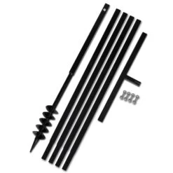 VIDAXL Tarière De Sol Avec Manche 80 Mm Et Tube D'extension 5 M Acier