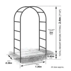 Arche Déco En Fer Noir Atea Gardman - Structure De Soutien Pour Plantes Grimpant -Jardin Outils Magasin 6347276dad96d3.34747067