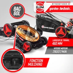 Tondeuse Thermique Autotractée 144.3cc - 46cm Avec Démarrage électrique -mulchin -Jardin Outils Magasin 63c136749632f1.14439241