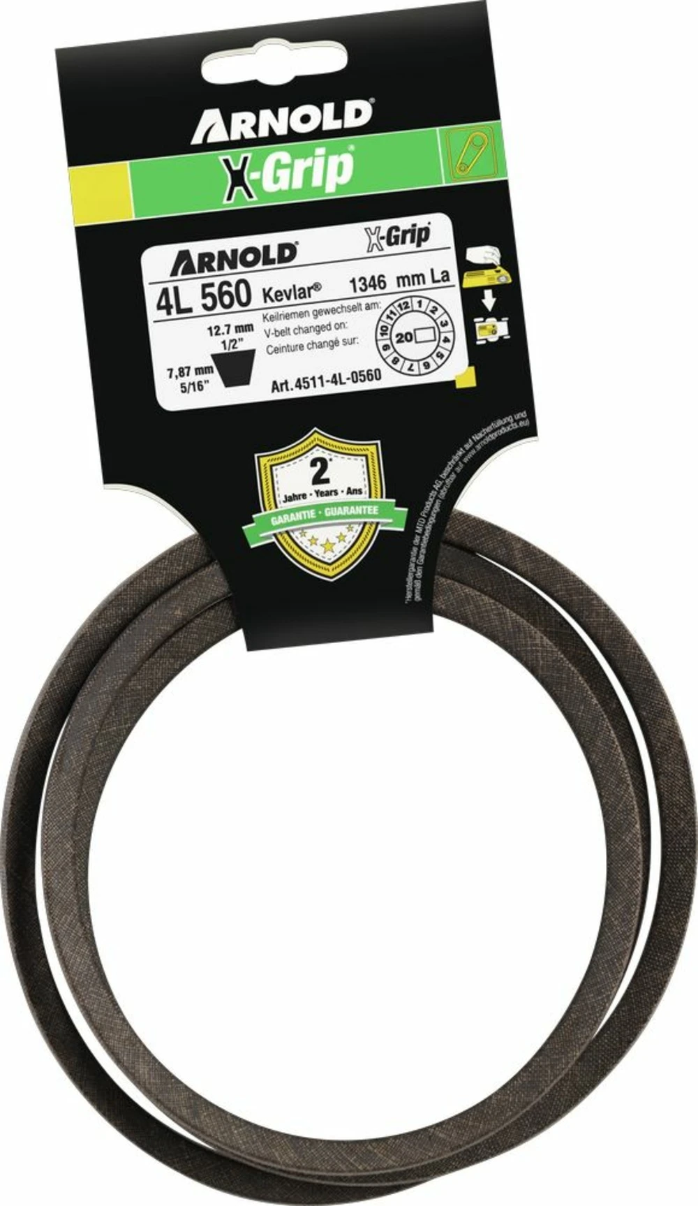 Courroie Trapézoïdale X-grip V De Type 4l560 1 Courroie Trapézoïdale X-grip V De Type 4l560