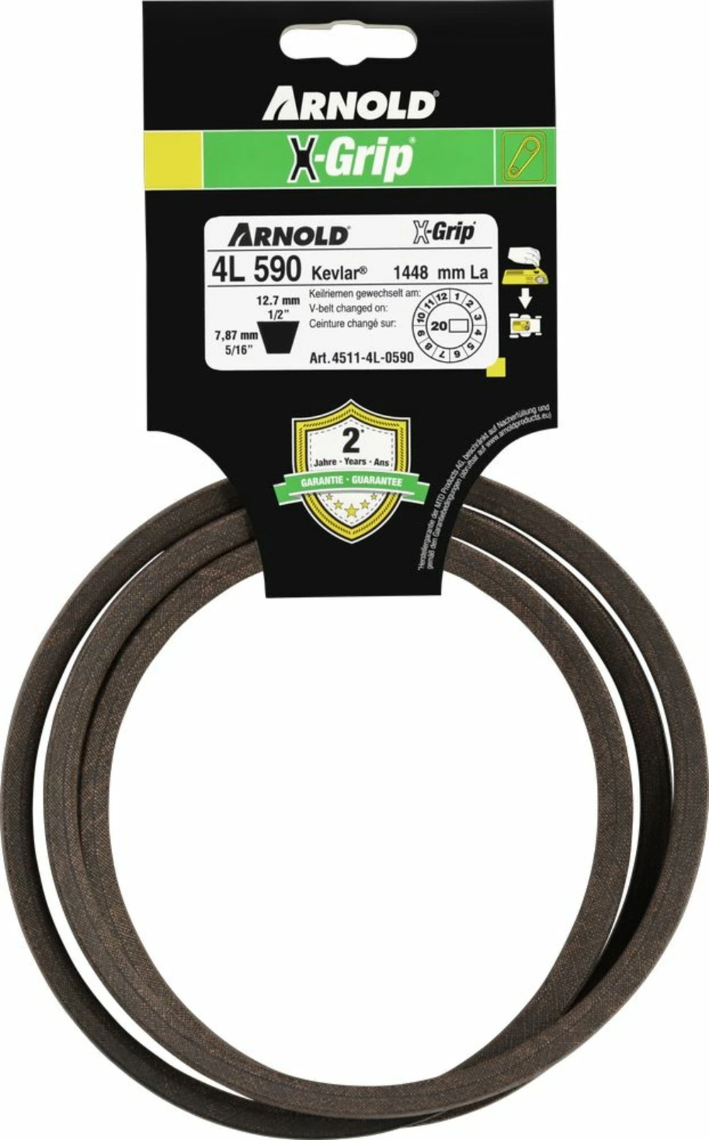 Courroie Trapézoïdale X-grip V De Type 4l590 1 Courroie Trapézoïdale X-grip V De Type 4l590