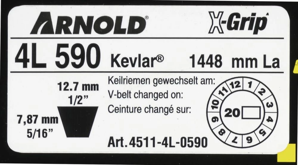 Courroie Trapézoïdale X-grip V De Type 4l590 2 Courroie Trapézoïdale X-grip V De Type 4l590 – Image 2