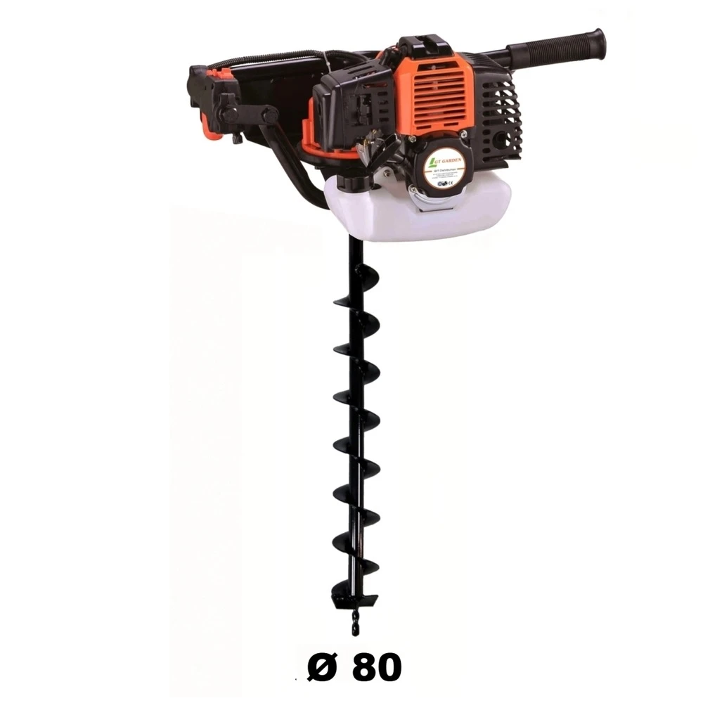 Tarière Thermique 52 Cm3 - 3 Cv + Mèche 80 Mm 1 Tarière Thermique 52 Cm3 - 3 Cv + Mèche 80 Mm