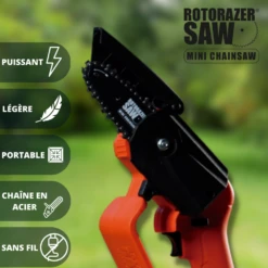 Mini Tronçonneuse électrique - Trickblade Pro - Rotorazer Mini Chainsaw -Jardin Outils Magasin 6436a2df780800.85464856