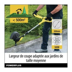 Coupe-bordure électrique Powerplus Powxg30033 - 500 W, 320 Mm ø, Jardinage Outillage, Coupe-herbe & Coupe-bordures Pour Votre -Jardin Outils Magasin 644acde50af2c9.20548010