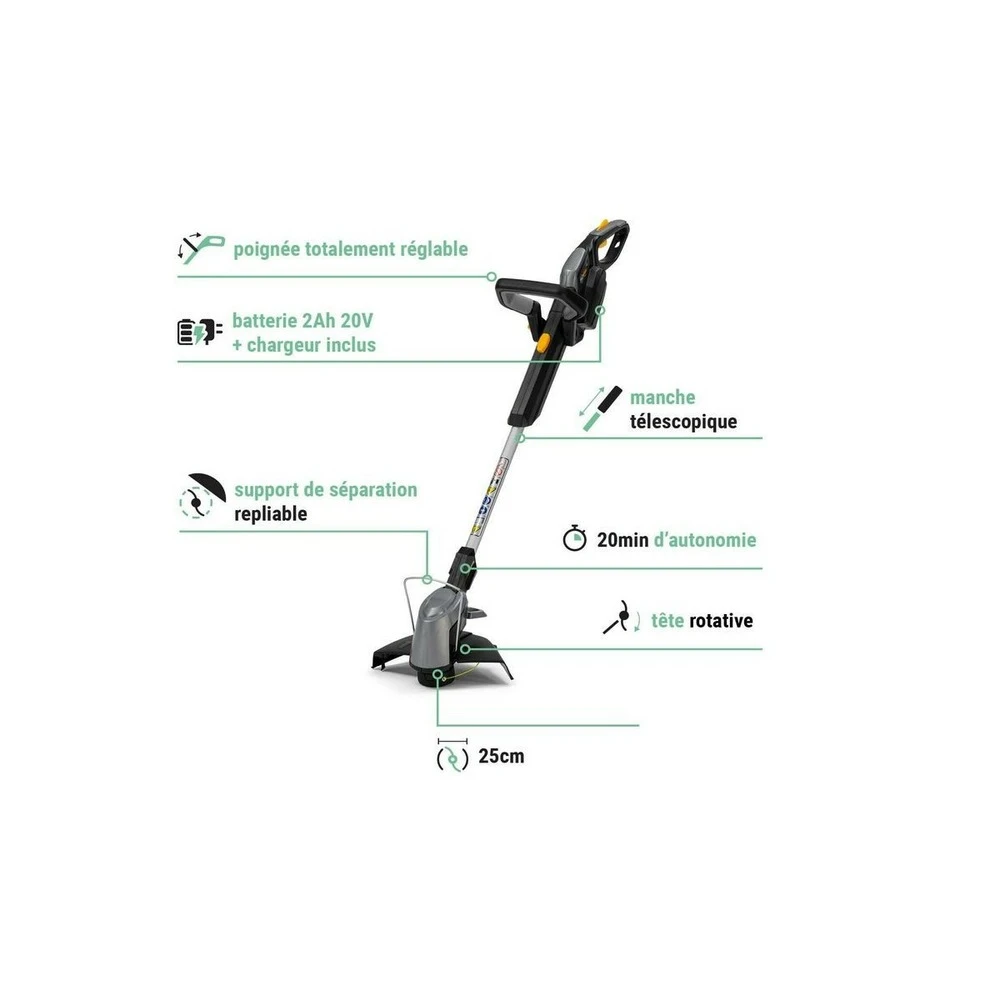 Coupe Bordure Sans Fil 20v Batterie Lithium 2.0 Ah + Chargeur Alpina Coupe 25cm 2 Coupe Bordure Sans Fil 20v Batterie Lithium 2.0 Ah + Chargeur Alpina Coupe 25cm – Image 2