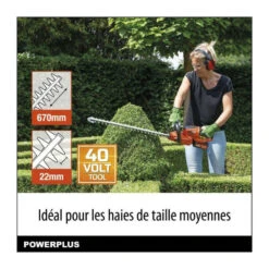 Taille-haies A Batterie 40v Dual Power Powdpgset44 - Lame 670 Mm, écartement 22 Mm - Batterie 40v 2,5ah Et Chargeur Inclus -Jardin Outils Magasin 645b90f1d692a8.83971177