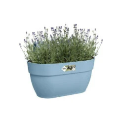 Elho - Pot De Fleurs - Vibia Campana Easy Hanger Medium - Bleu Vintage - Balcon Extérieur - L 24.1 X W 36 X H 26.5 Cm -Jardin Outils Magasin 645cf52db32133.21761159