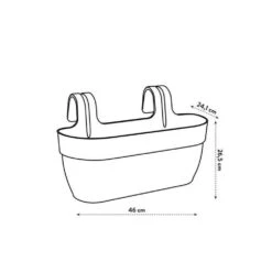Elho - Pot De Fleurs - Vibia Campana Easy Hanger Large - Rose Poussiere - Balcon Extérieur - L 24.1 X W 46 X H 26.5 Cm -Jardin Outils Magasin 645cf55e440322.88166299