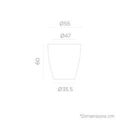 Pot De Fleurs Violeta 55 Blanc Opaque ø55x60cm -Jardin Outils Magasin 6470a3878967d2.52789214