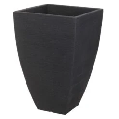 Progarden Pot à Fleurs Nervuré Quadrilatéral 43 Cm Anthracite