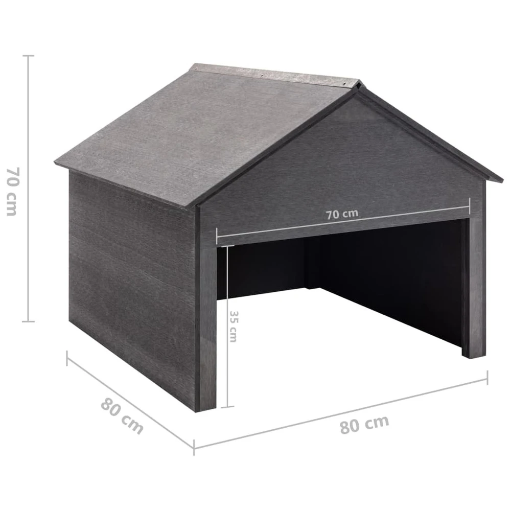 VIDAXL Garage Pour Tondeuse à Gazon Gris 80x80x70 Cm Wpc 6 VIDAXL Garage Pour Tondeuse à Gazon Gris 80x80x70 Cm Wpc – Image 6