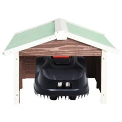 VIDAXL Garage De Tondeuse à Gazon 72x87x50 Cm Moka Et Blanc Sapin -Jardin Outils Magasin 6480d349783b05.83680222