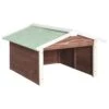 VIDAXL Garage De Tondeuse à Gazon 72x87x50 Cm Moka Et Blanc Sapin