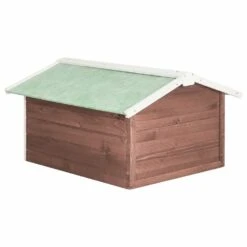 VIDAXL Garage De Tondeuse à Gazon 72x87x50 Cm Moka Et Blanc Sapin -Jardin Outils Magasin 6480d3499a7899.22863046