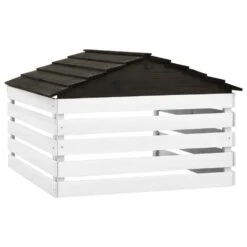 VIDAXL Garage De Tondeuse à Gazon Noir Et Blanc 78x74x54 Cm Sapin -Jardin Outils Magasin 6480d35b35b813.56327743