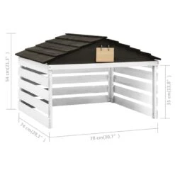VIDAXL Garage De Tondeuse à Gazon Noir Et Blanc 78x74x54 Cm Sapin -Jardin Outils Magasin 6480d35b51d154.69838512