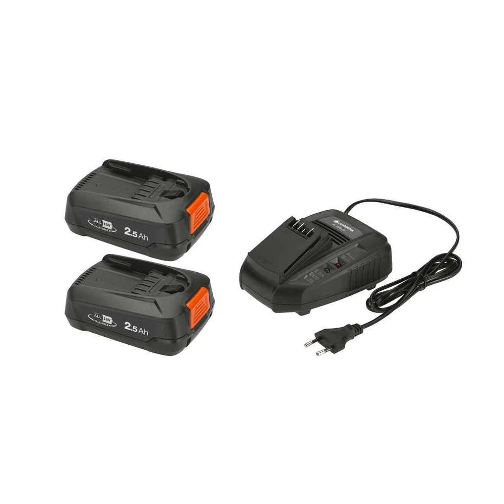 Gardena Kit De Démarrage 2 Batteries P4A PBA 18V 45 AL/45 Et Chargeur AL 1831 1 Gardena Kit De Démarrage 2 Batteries P4A PBA 18V 45 AL/45 Et Chargeur AL 1831
