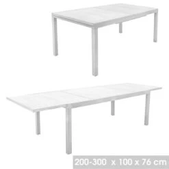 Table De Jardin En Aluminium Avec Rallonge Gris Clair 8 à 10 Places HAWAI - 224771