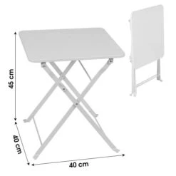 Table De Jardin Pliable En Métal Carré