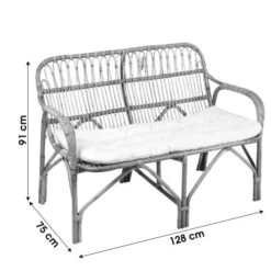 Sofa En Rotin Ella 2 Places Avec Coussin - 225286