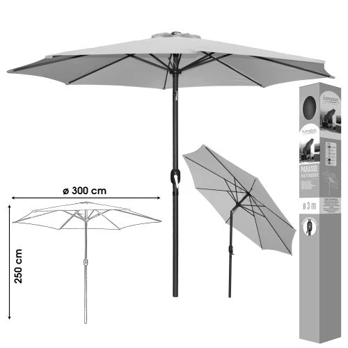 Parasol En Alu Toile Polyester Rond Inclinable D300 X H242 Cm 1 Parasol En Alu Toile Polyester Rond Inclinable D300 X H242 Cm