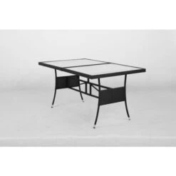 Ensemble Repas 7 Pièces DINING Acier Noir -Jardin Outils Magasin AFD 155489