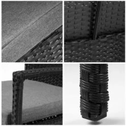 Ensemble Repas 7 Pièces DINING Acier Noir -Jardin Outils Magasin AFD 155490