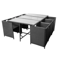 Ensemble Repas 11 Pièces SETMITRI Acier Noir -Jardin Outils Magasin AFD 162651