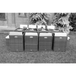 Ensemble Repas 13 Pièces CUBA Acier Taupe 8 Ensemble Repas 13 Pièces CUBA Acier Taupe -Jardin Outils Magasin AFD 162658