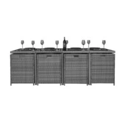 Ensemble Repas 13 Pièces CUBA Acier Taupe 9 Ensemble Repas 13 Pièces CUBA Acier Taupe -Jardin Outils Magasin AFD 162659