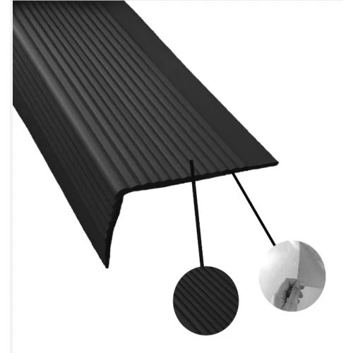 Nez De Marche Souple Wattelez 45 X 75 Mm à Coller Noir - 604007N 1 Nez De Marche Souple Wattelez 45 X 75 Mm à Coller Noir - 604007N