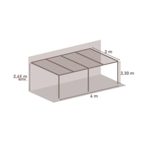 Pergola Adossée CANBERRA Couleur Du Monde 3 X 6 M Toit Incliné - CANBERRA 2 Pergola Adossée CANBERRA Couleur Du Monde 3 X 6 M Toit Incliné - CANBERRA – Image 2