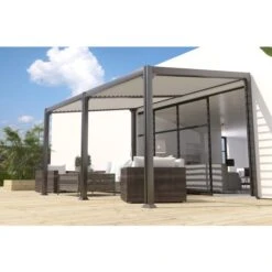 Pergola Adossée BRISBANE Couleur Du Monde 3 X 4 M Gris Anthracite - BRISBANE