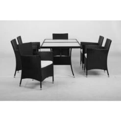Ensemble Repas 7 Pièces DINING En Acier Noir - M39 -Jardin Outils Magasin AFD 181343