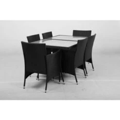 Ensemble Repas 7 Pièces DINING En Acier Noir - M39 -Jardin Outils Magasin AFD 181344
