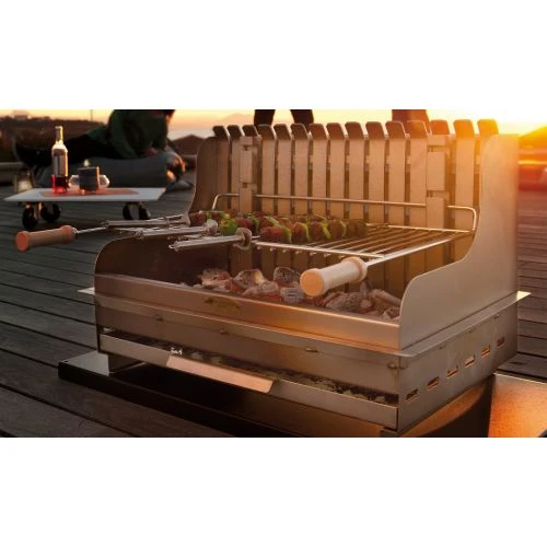 Barbecue MENDY Lemarquier 54 X 32 Inox + Chariot - BCM54IV2 2 Barbecue MENDY Lemarquier 54 X 32 Inox + Chariot - BCM54IV2 – Image 2