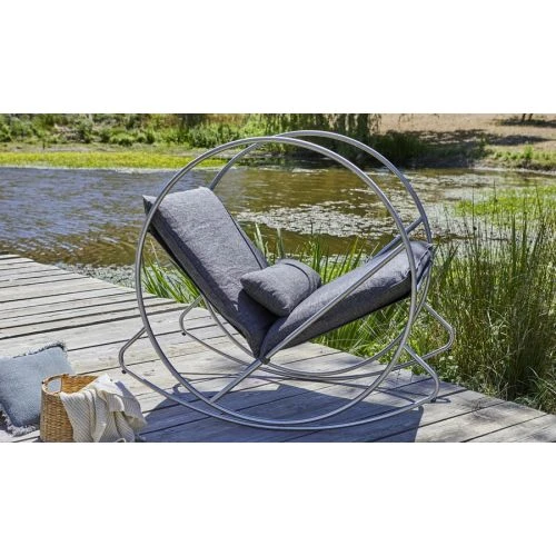 Rocking Chair De Jardin CAPRERA DCB Garden En Textilène Et Inox Gris - CAPRERA-RC 2 Rocking Chair De Jardin CAPRERA DCB Garden En Textilène Et Inox Gris - CAPRERA-RC – Image 2