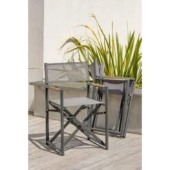 Fauteuil De Jardin Pliant HONFLEUR DCB Garden Gris Anthracite - HONFLEUR-DC -Jardin Outils Magasin AFD 190413