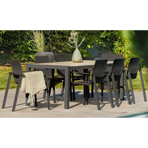 Table De Jardin VENISE DCB Garden 195X90 Gris Anthracite - VENISE-TB200 3 Table De Jardin VENISE DCB Garden 195X90 Gris Anthracite - VENISE-TB200 – Image 3