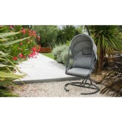 Balancelle De Jardin LACANAU DCB Garden Avec Coussins Gris Anthracite - LACANAU-CL -Jardin Outils Magasin AFD 190609